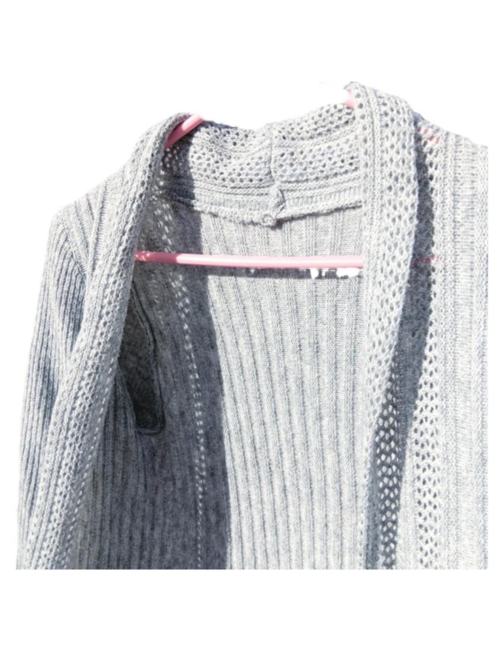 Shein Cardigan Sweater Open Front Pale Blue Size S - Picture 5 of 8